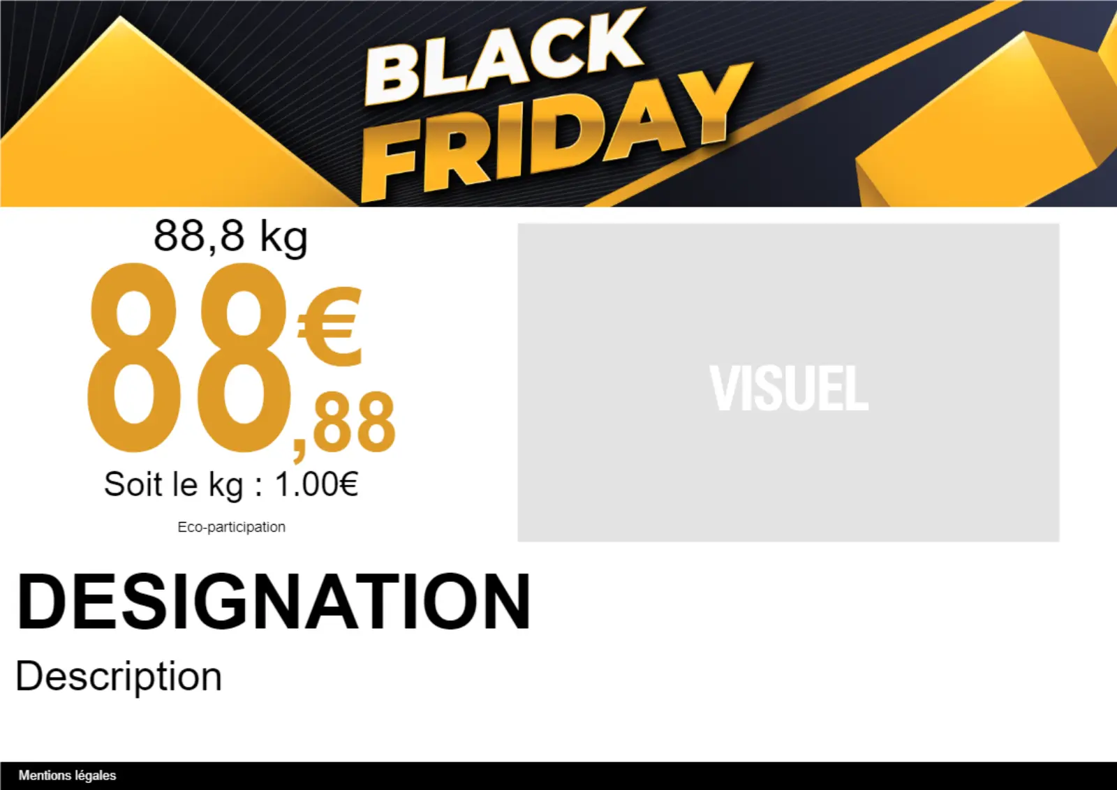 Gabarit paysage Black Friday avant personnalisation