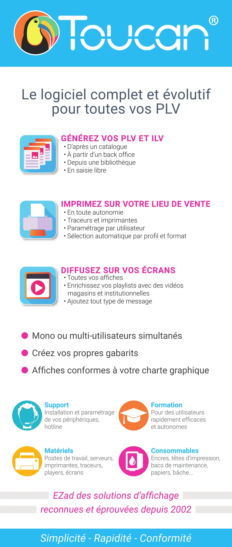 Kakémono Toucan utilisé sur les salons professionnels