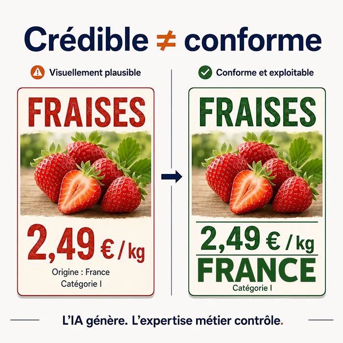 Visuel Crédible n’est pas égal à conforme, autour d’une contrainte réglementaire d’affichage