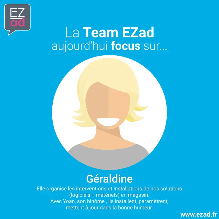 Portrait illustré de Géraldine pour la série Team EZad