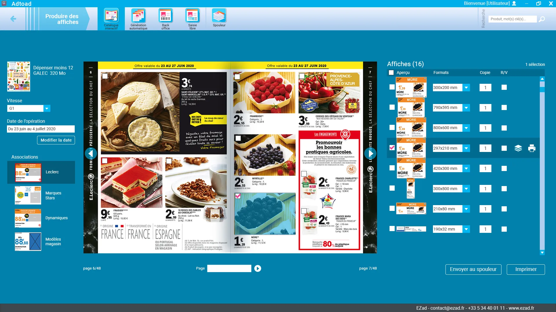 Première interface de sélection de catalogues interactifs dans Toucan